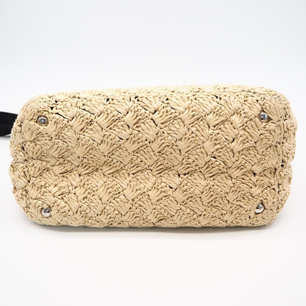 PRADA Cream Raffia Shoulder Bag - Picture 8 of 16